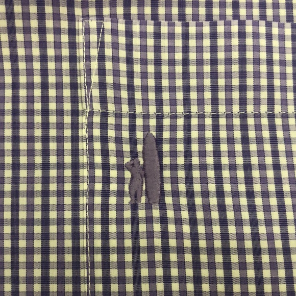 johnnie-o men’s button down in purple check - Picture 3 of 4